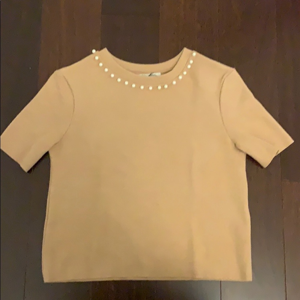 Zara Trafaluc:  pearl neckline top